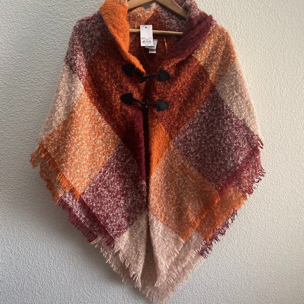 Sonoma Wrap Poncho 801 Spice Toggle Closure Kohl's One Size OS NWT $68